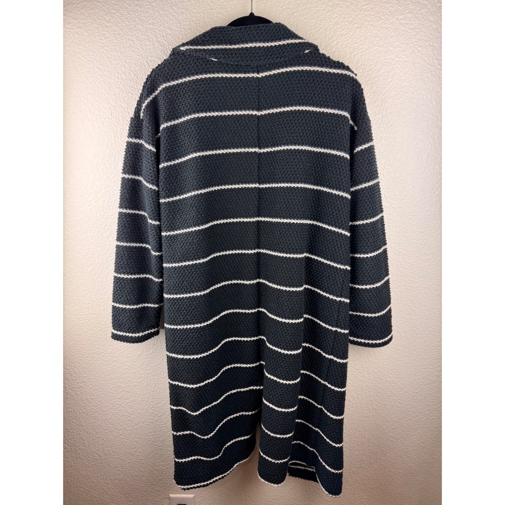 Marine Layer Striped Knit Cardigan Coatigan Womens XS Black White Long Sleeve‎ - Picture 4 of 8